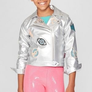 Nickelodeon Jojo's Closet silver kid jacket mostly for Little girls.